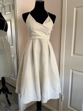 ASOS White Midi A-Line Dress